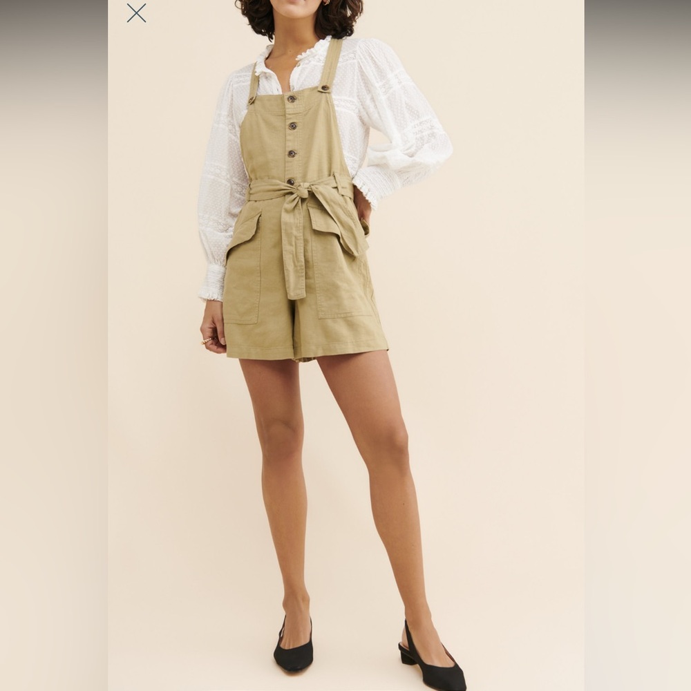 Urban Outfitters Boho Linen Short Overalls